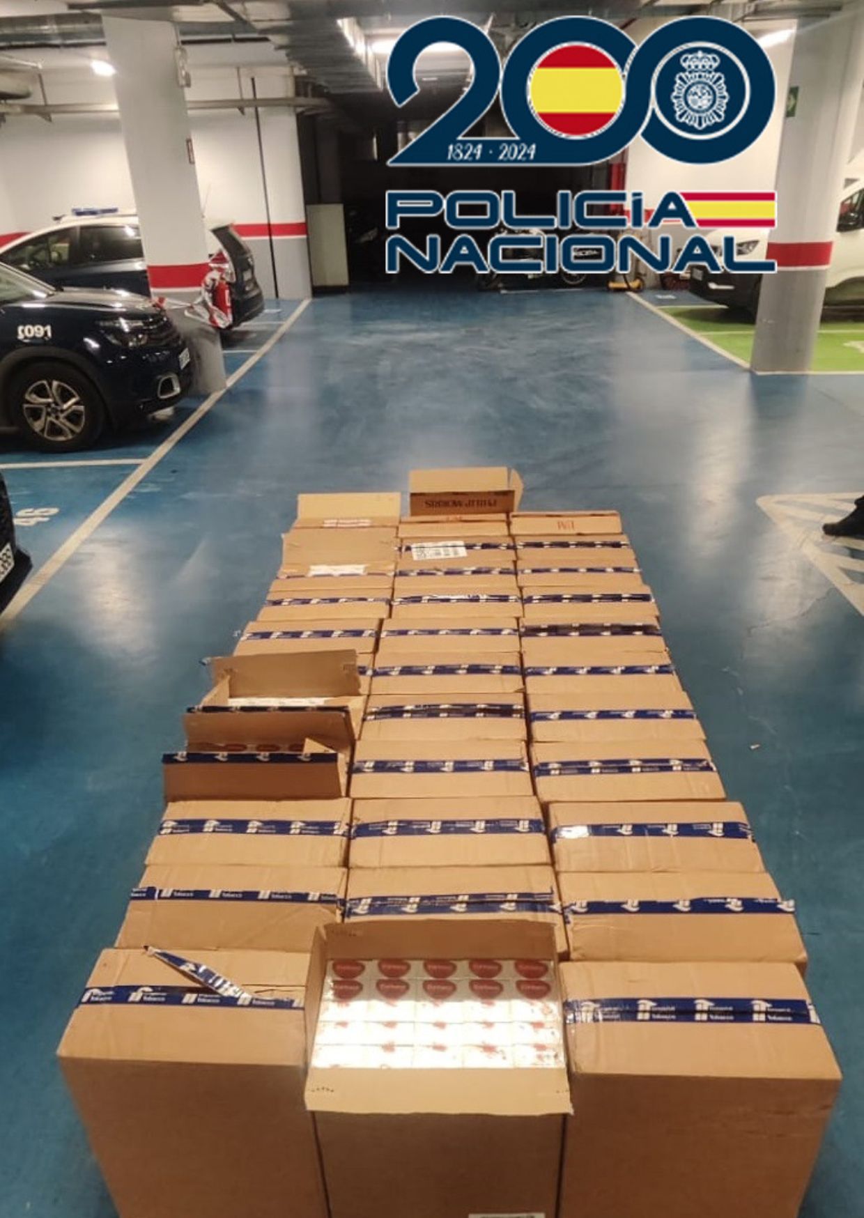 Una fotografía de las cajetillas interceptadas.