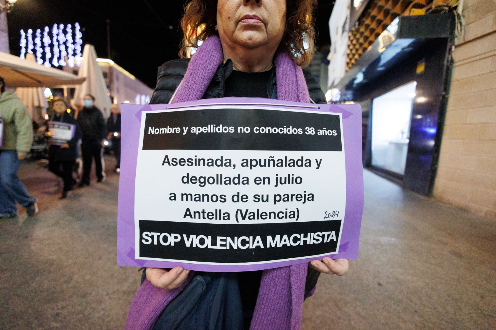 Pancarta reivindicativa contra la violencia machista.