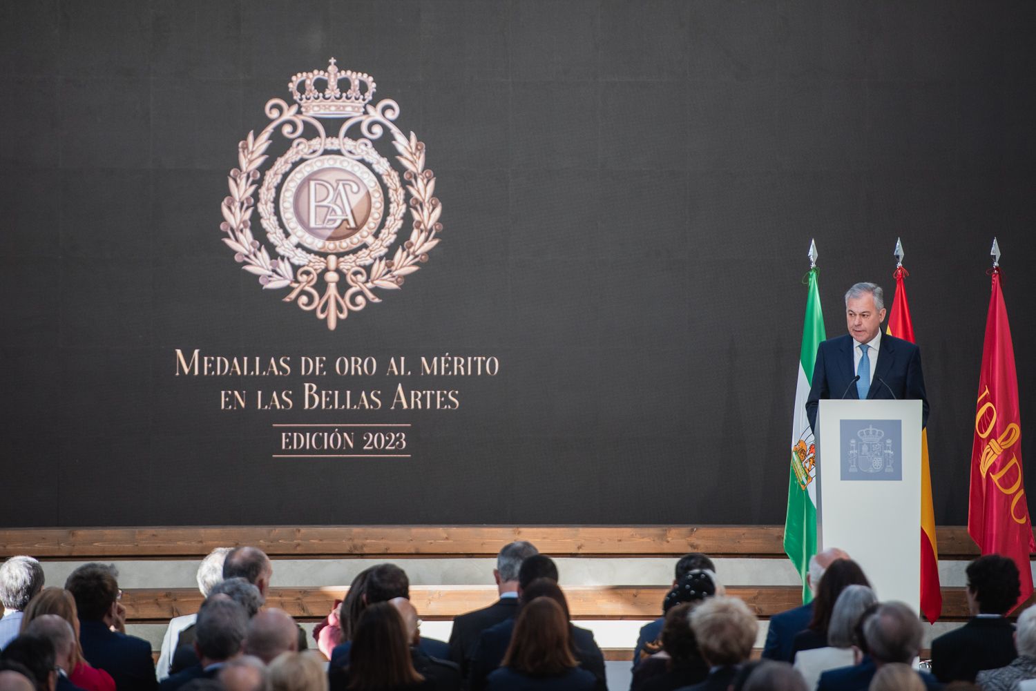Acto de entrega de las Medallas al Mérito en las Bellas Artes 2023, en la Antigua Fábrica de Artillería de Sevilla