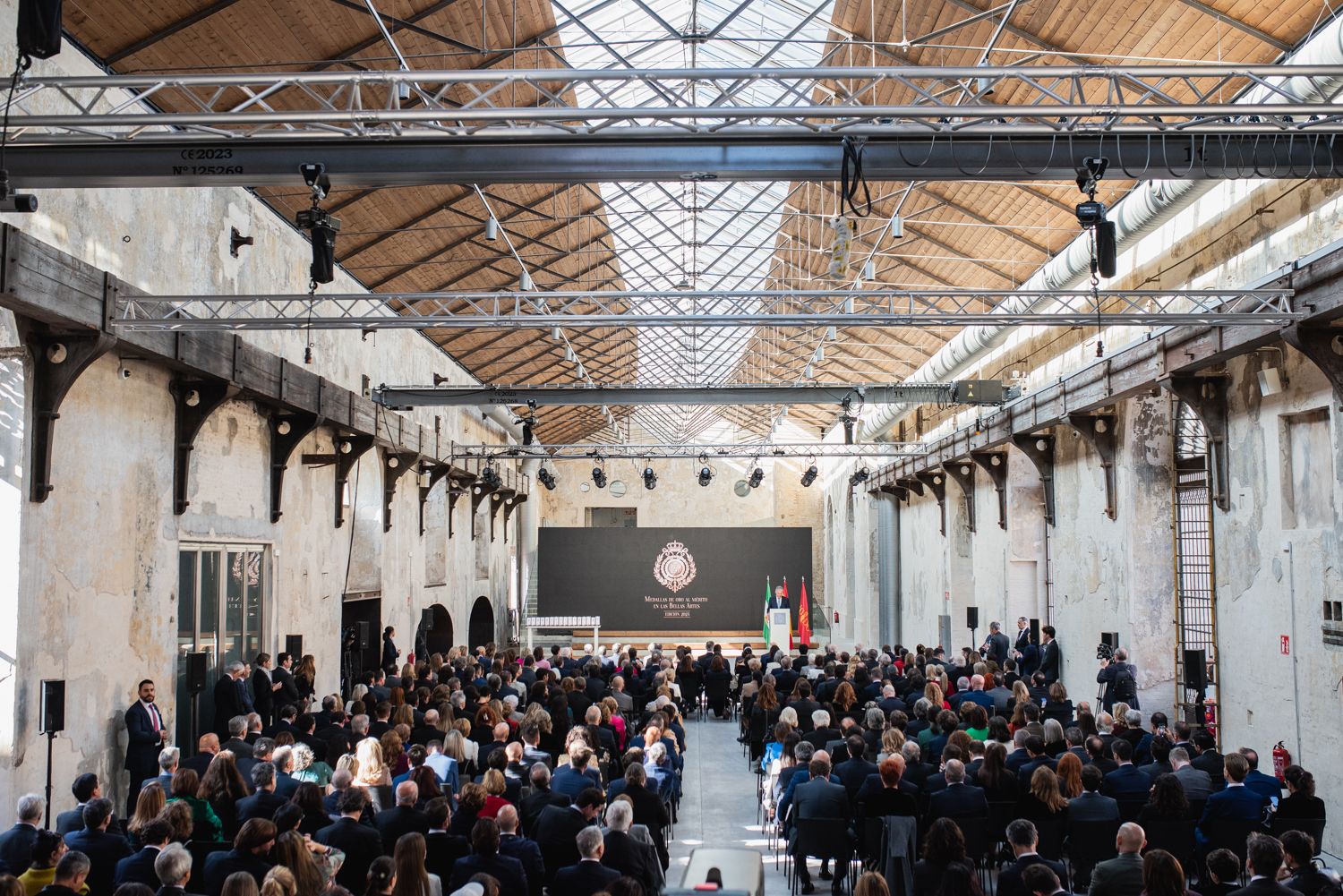 Acto de entrega de las Medallas al Mérito en las Bellas Artes 2023, en la Antigua Fábrica de Artillería de Sevilla