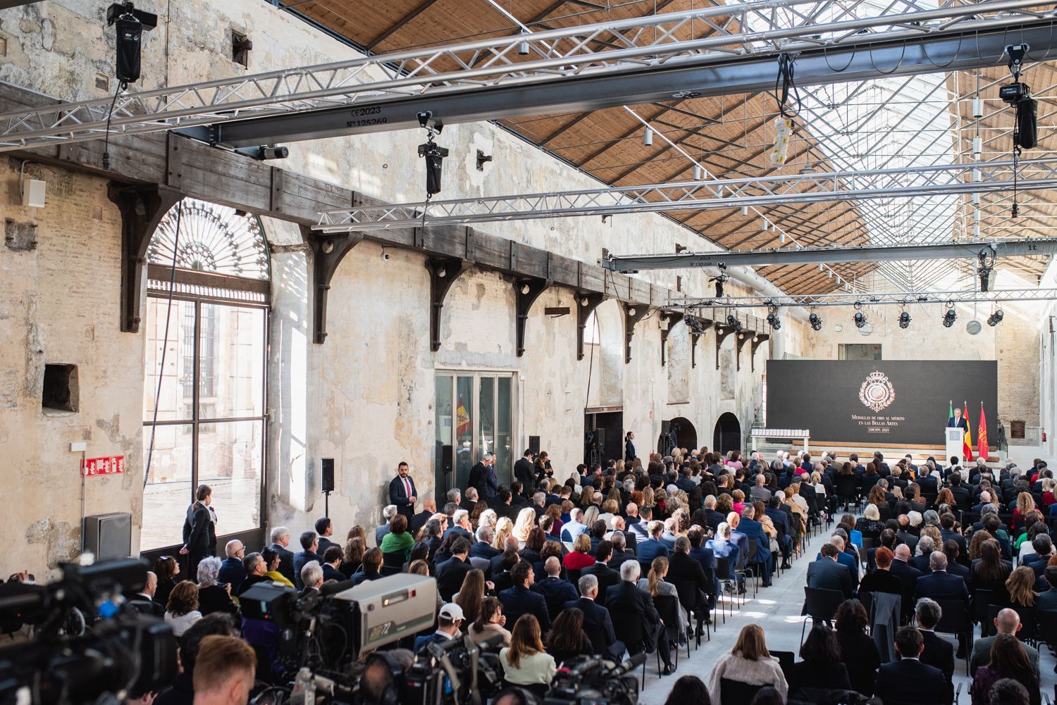 Acto de entrega de las Medallas al Mérito en las Bellas Artes 2023, en la Antigua Fábrica de Artillería de Sevilla