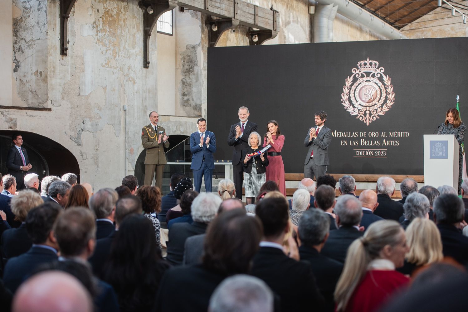 Acto de entrega de las Medallas al Mérito en las Bellas Artes 2023, en la Antigua Fábrica de Artillería de Sevilla