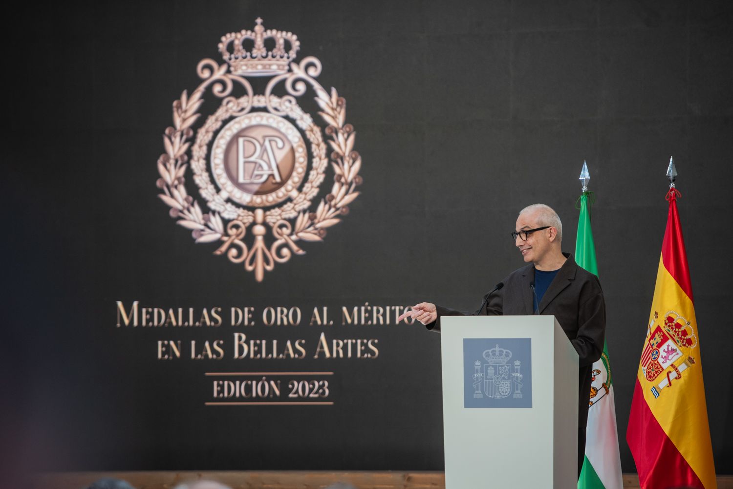 Acto de entrega de las Medallas al Mérito en las Bellas Artes 2023, en la Antigua Fábrica de Artillería de Sevilla