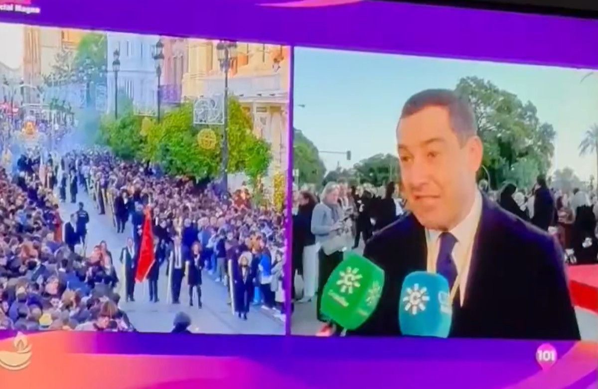 Juan Manuel Moreno, en la Magna de Sevilla. 