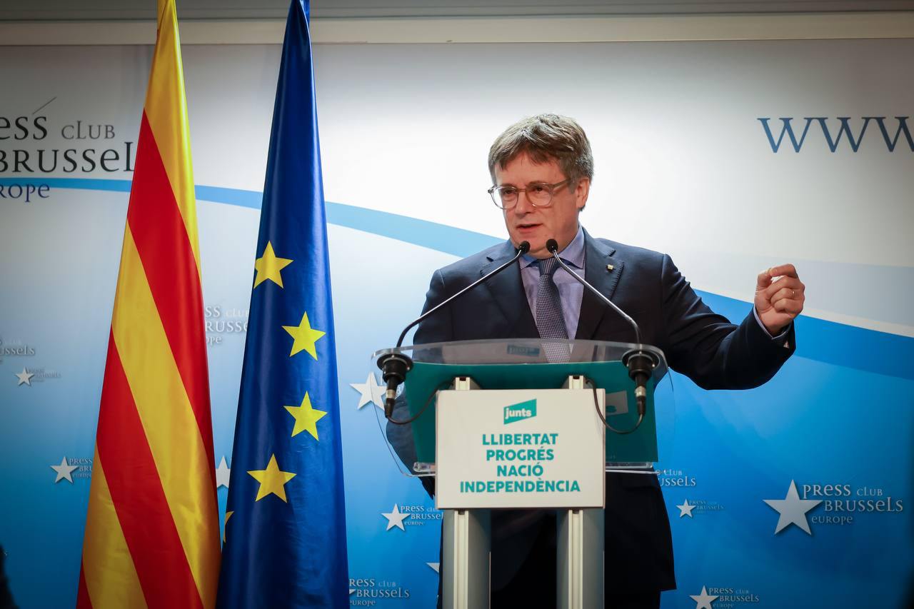 Puigdemont, en una rueda de prensa.
