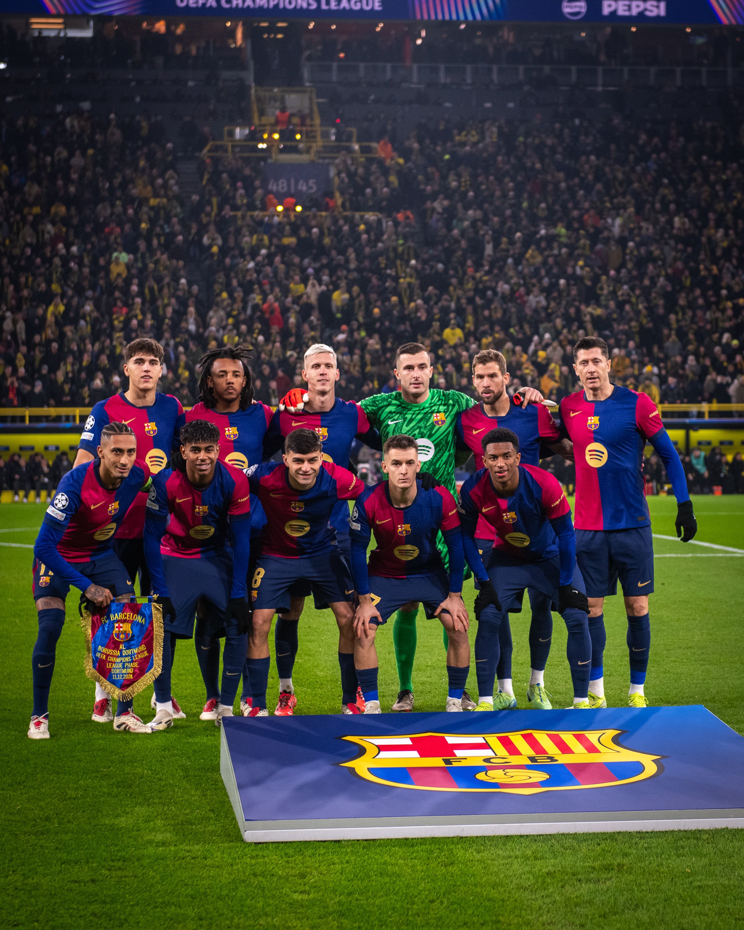 Alineación del Barcelona en el último partido.