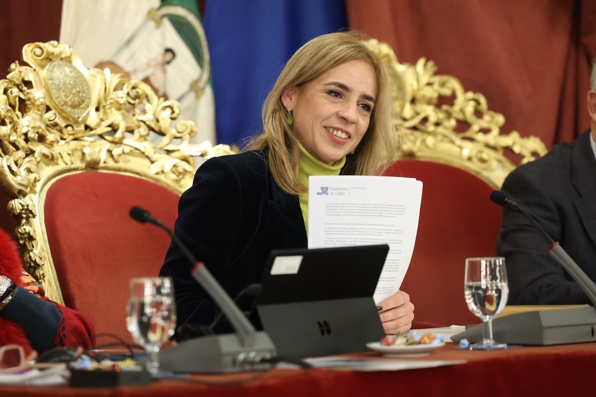 Almudena Martínez, presidenta de Diputación de Cádiz, en el pleno de diciembre.
