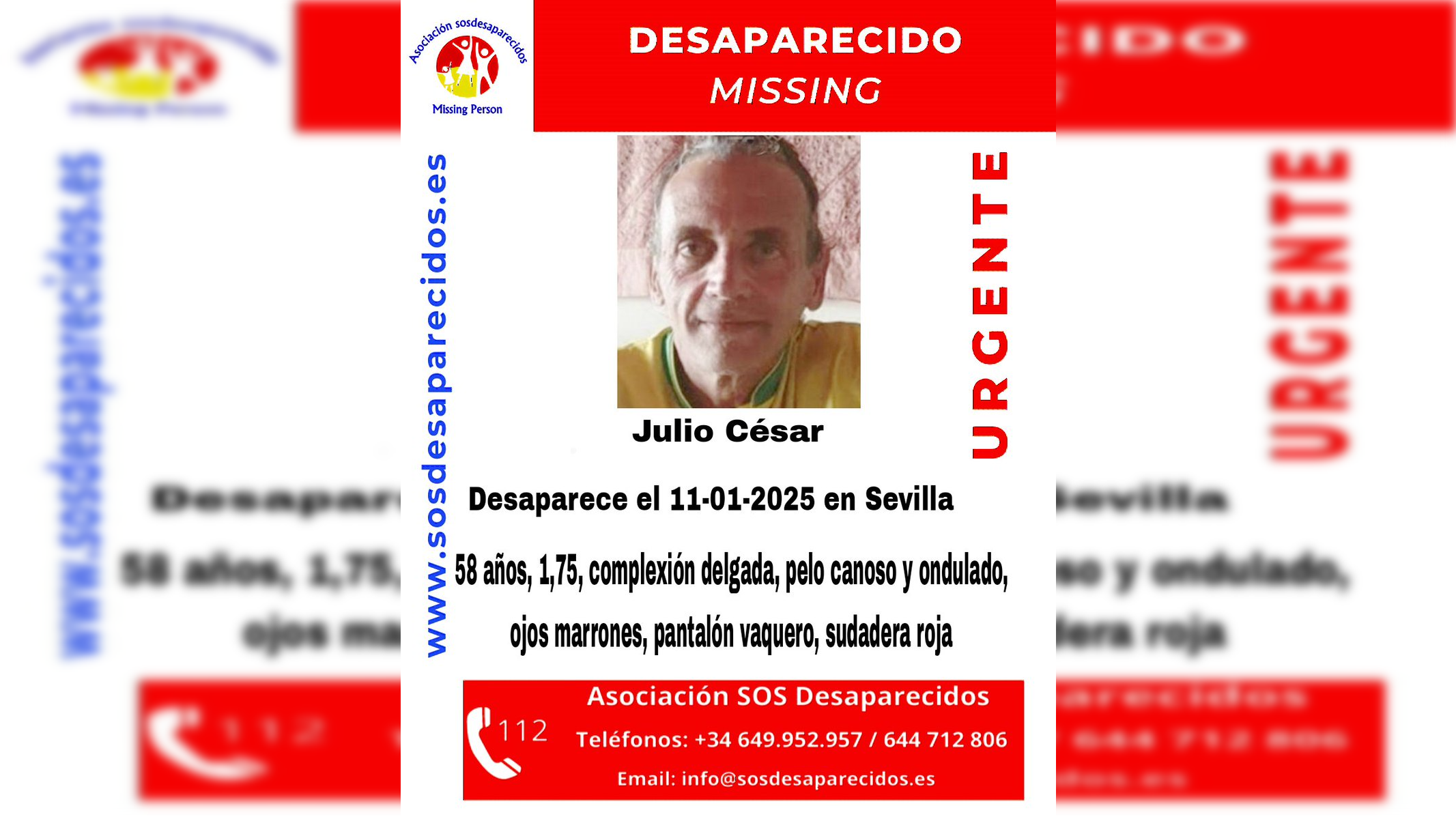 Piden ayuda para encontrar a Julio César.