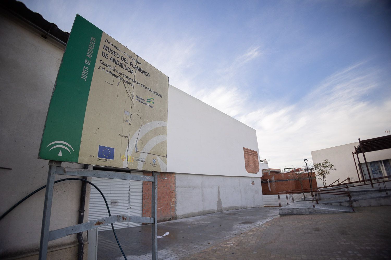 Obras paralizadas del Museo del Flamenco en Jerez, en una imagen reciente.