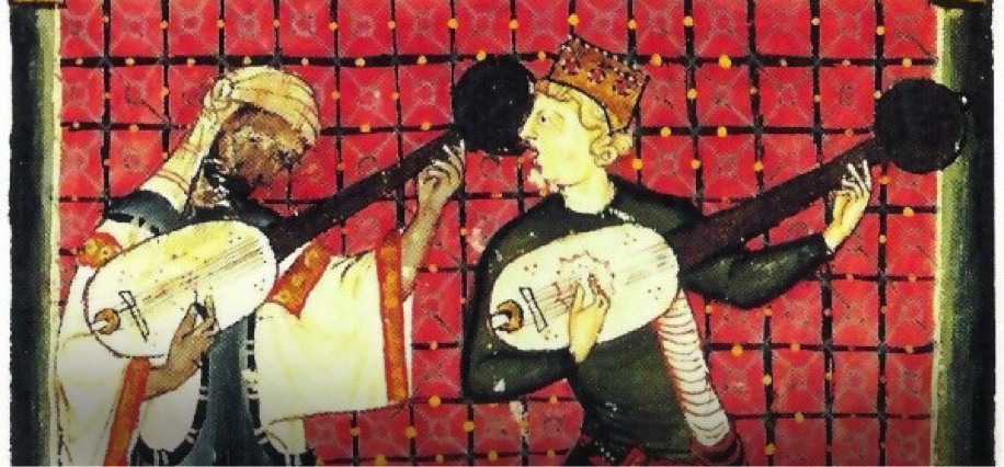 Miniatura de las Cántigas de Santa María de Alfonso X (cant. 120). 