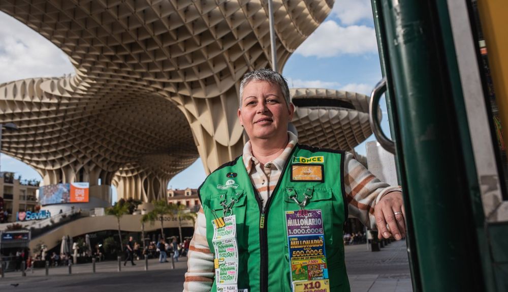 María del Carmen Barrios, vendedora de la ONCE.