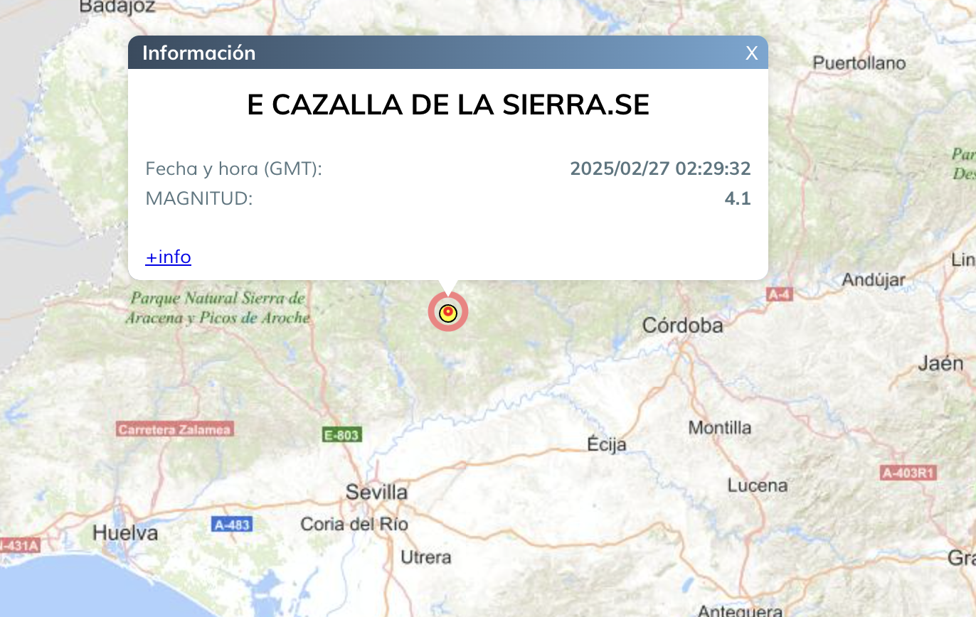 Un terremoto esta madrugada con epicentro entre Constantina y Cazalla: se ha sentido en otros 148 municipios.