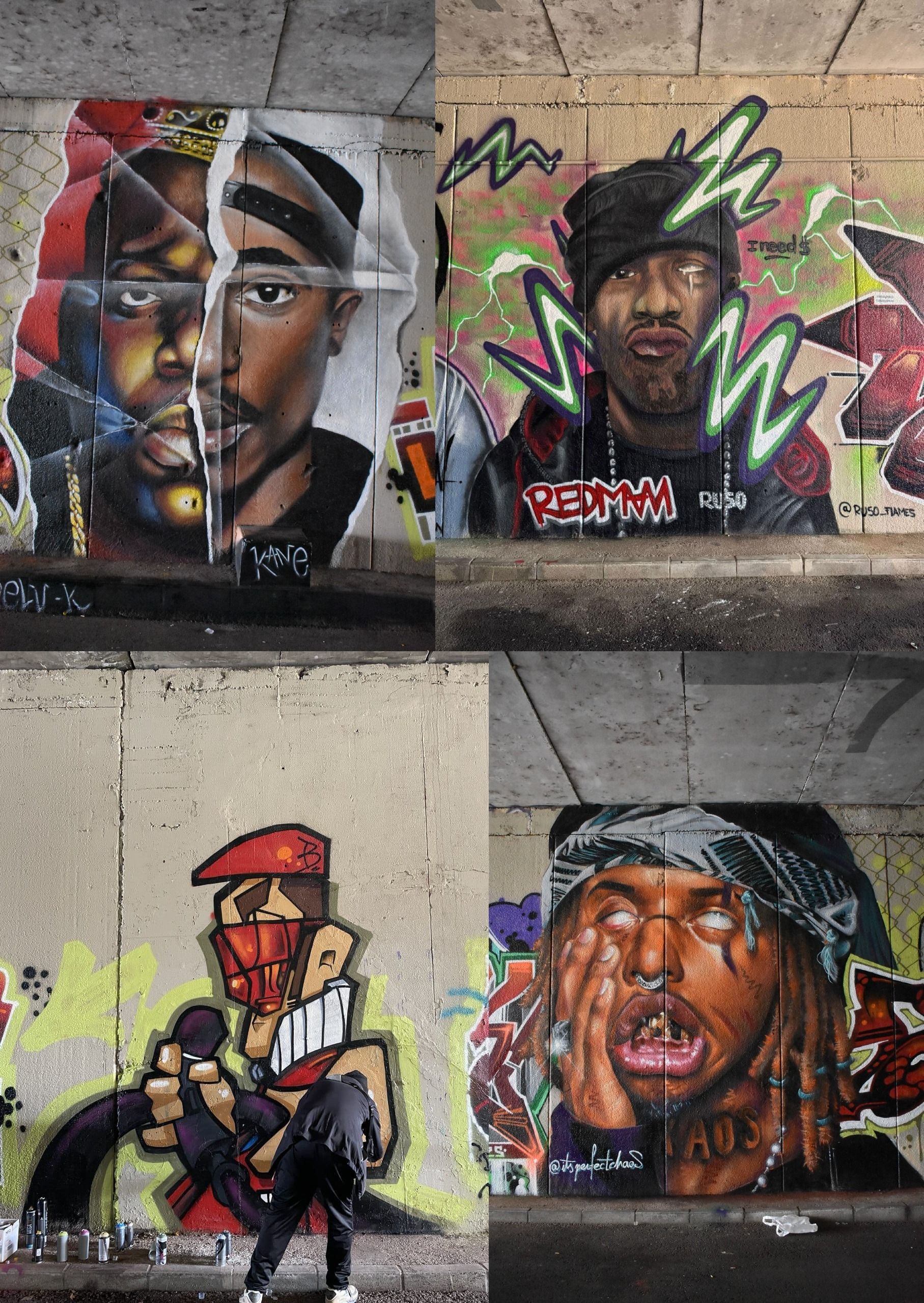 Detalles de algunas obras callejeras.