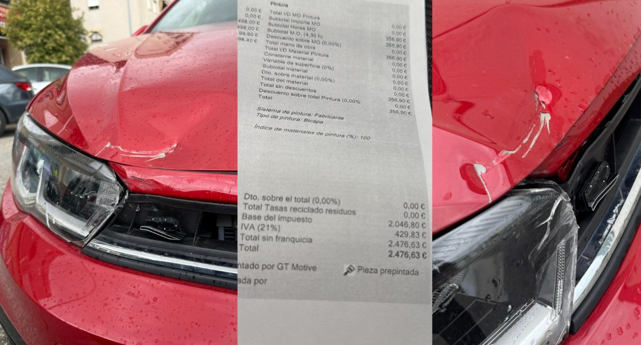 Los daños ocasionados al coche y el importe de la factura de reparación.