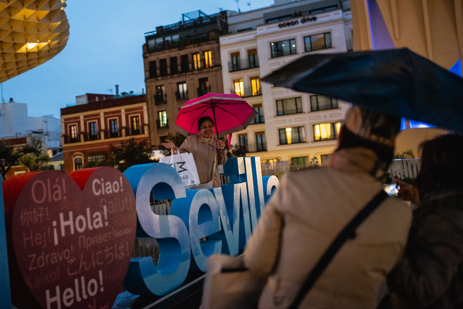 Un día de lluvia en Sevilla.