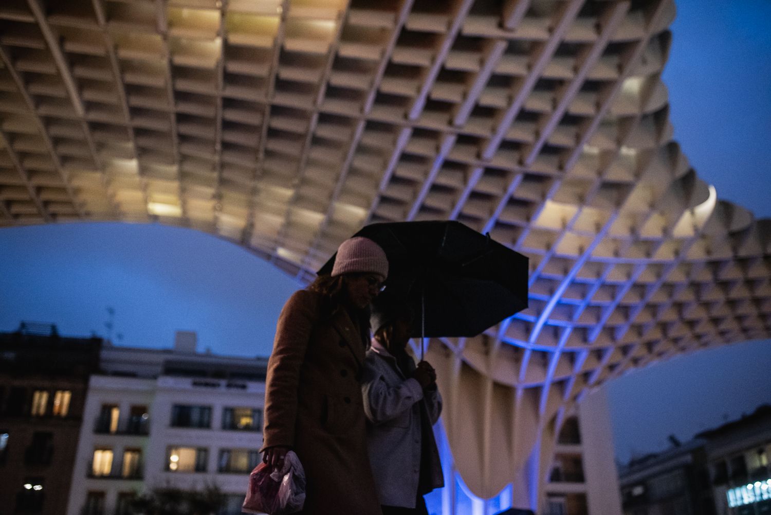 Un día de lluvia en Sevilla.