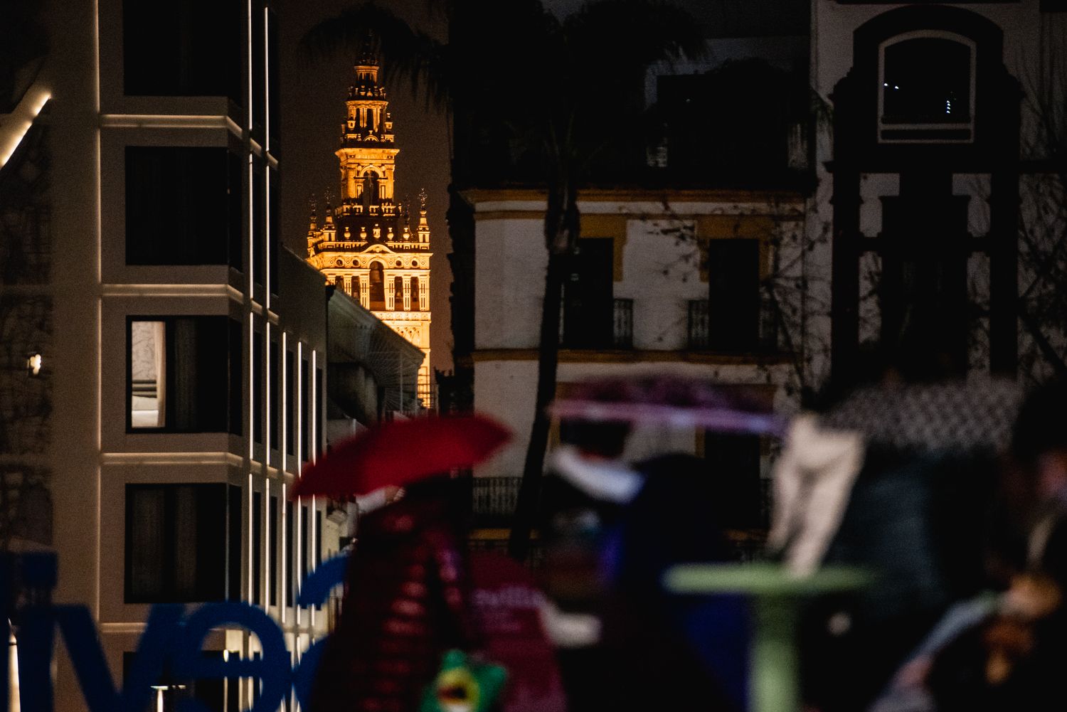 Un día de lluvia en Sevilla.