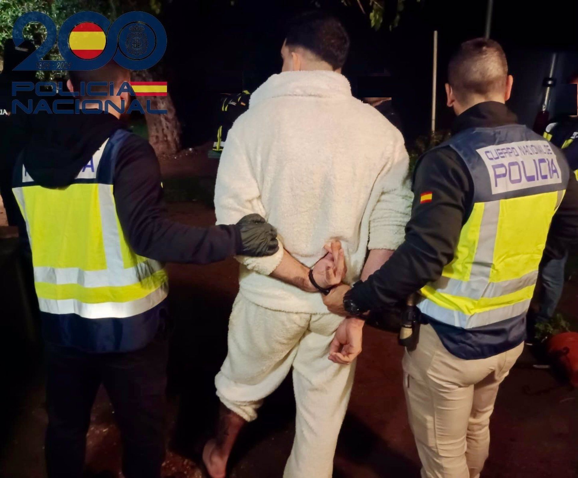 El agresor de Huelva, tras ser detenido por la Policía.