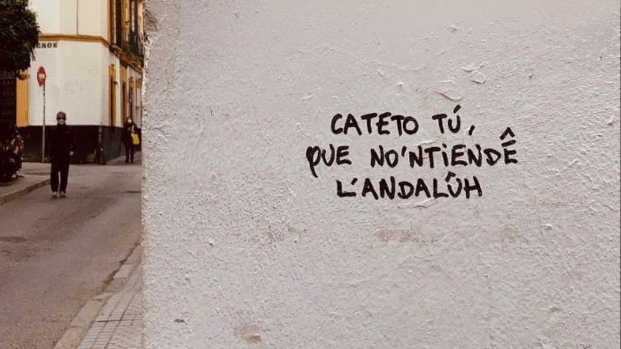 Pintada en la pared sobre el acento andaluz.