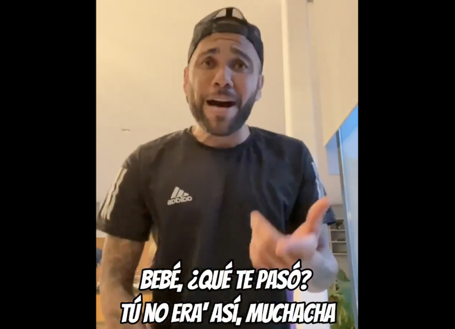 Dani Alves, bailando en el vídeo difundido en redes sociales. Dani Alves, bailando en el vídeo difundido en redes sociales.