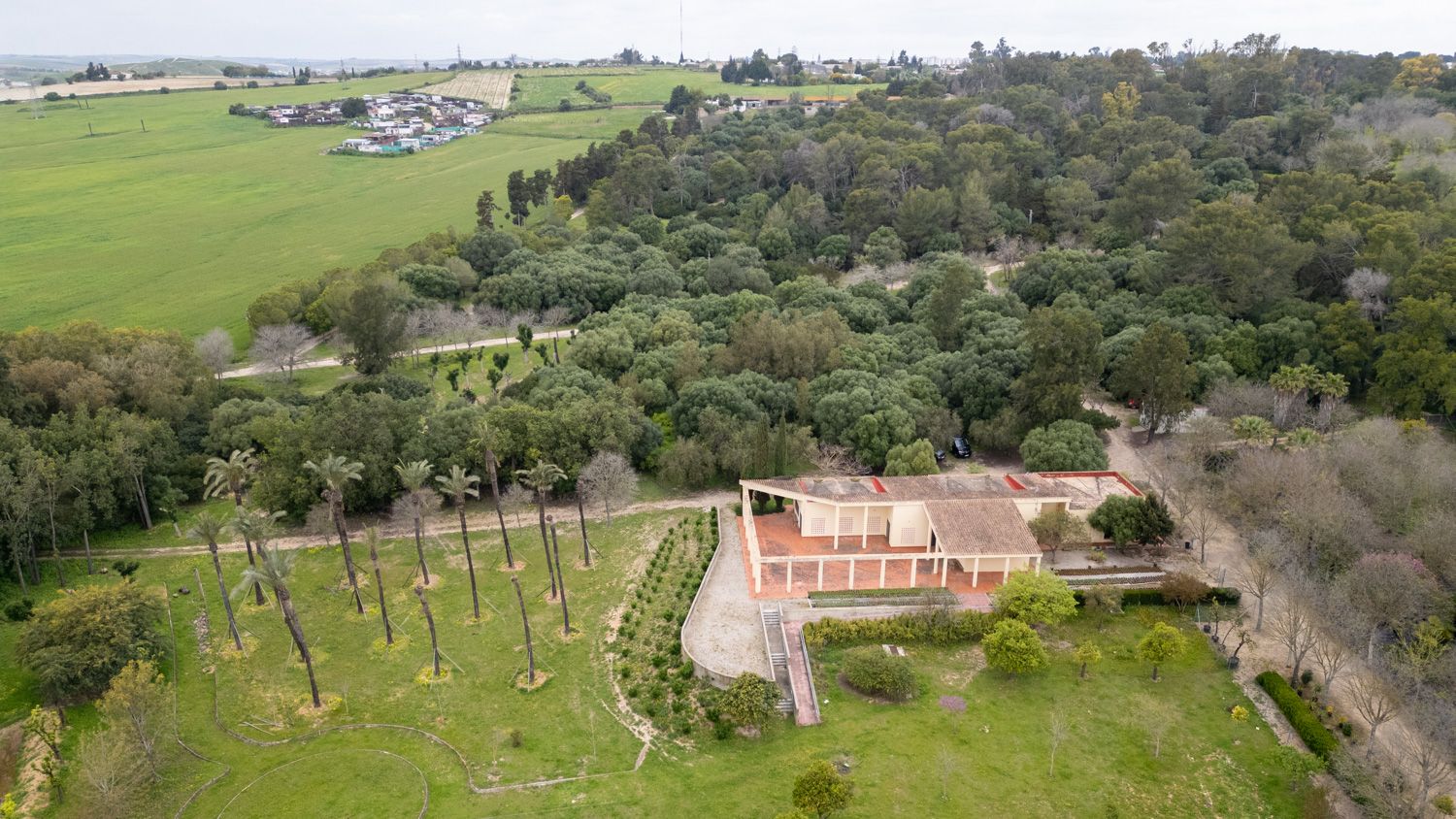Vista aérea del Parque Santa Teresa en Jerez.
