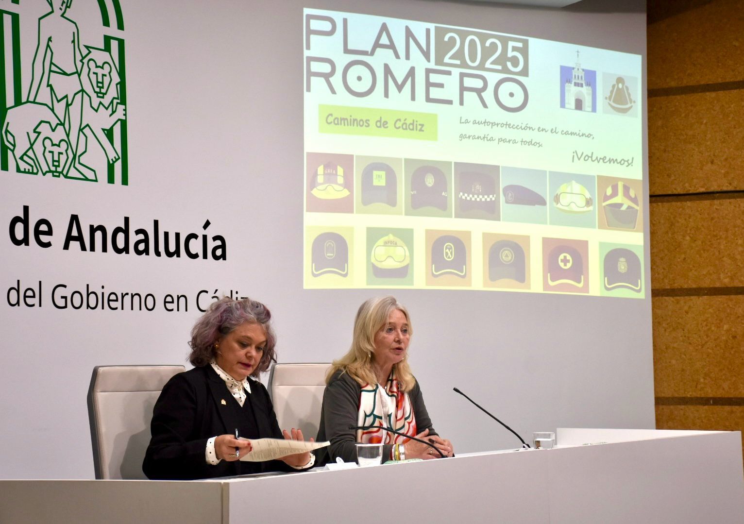 Las delegadas de la Junta de Andalucía y del Gobierno central en la reunión del  Comité Plan Romero.
