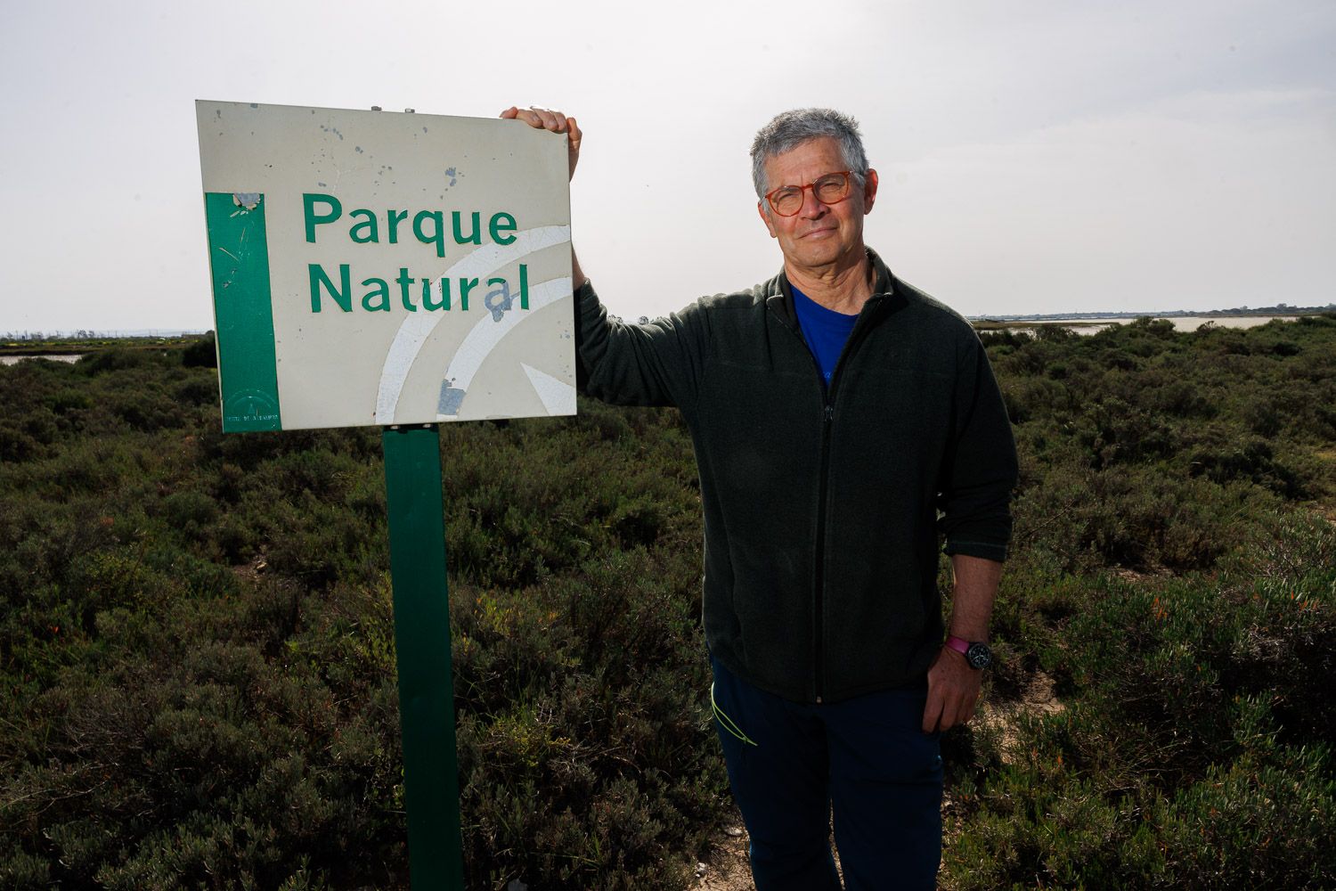 Juan Clavero en la Bahía de Cádiz.