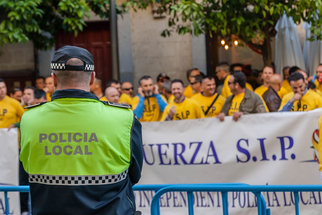 Una protesta del Sindicato Independiente de la Policía (SIP) en Jerez, en una imagen de archivo.