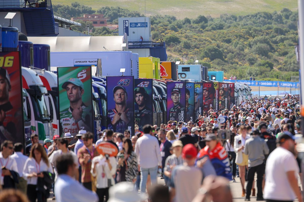 Ambiente en el paddock del Mundial de Moto GP este año en Jerez 2025.