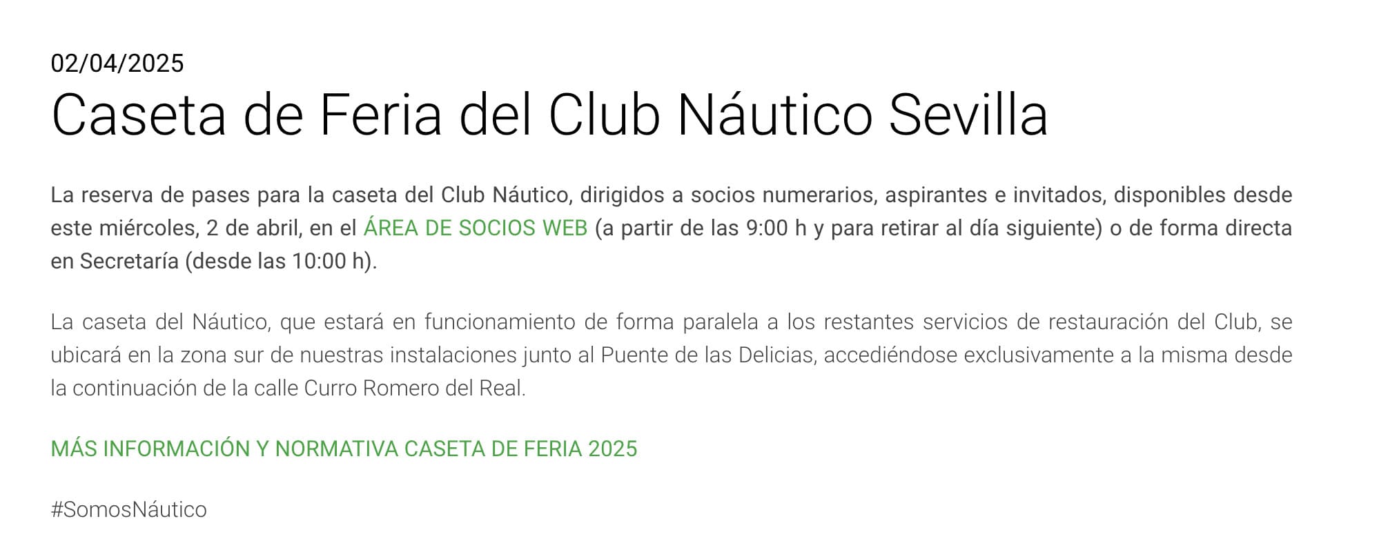 El Club Náutico denomina 'caseta' a este espacio en su web repetidamente