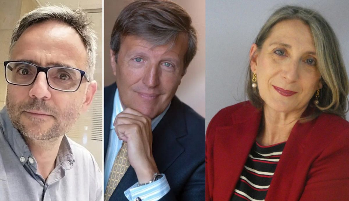 Los periodistas Joaquín Gil, José María Irujo y Sonia Arnáiz.