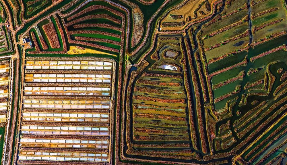 Imagen aérea de las salinas de la Bahía de Cádiz.