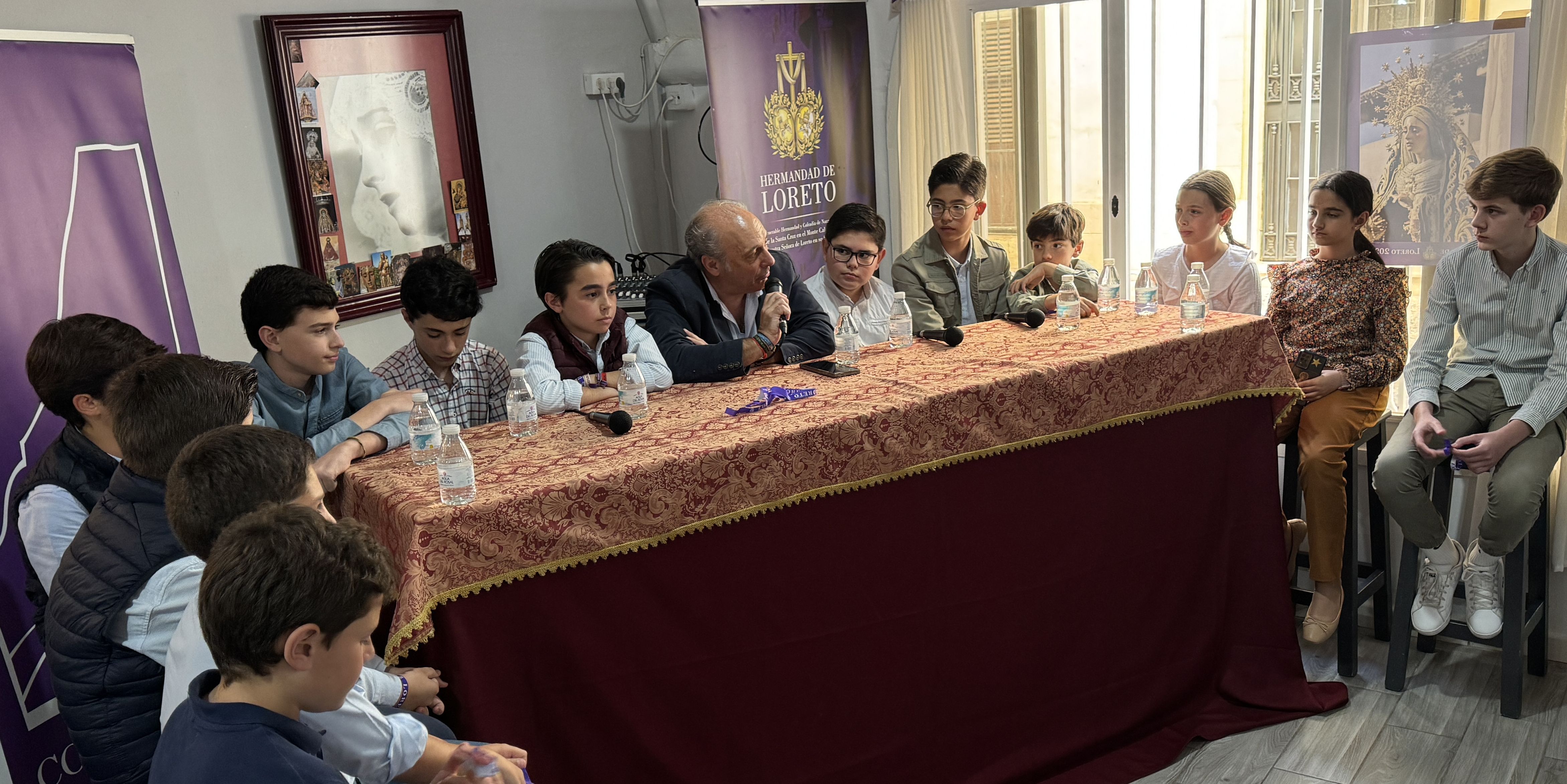 Un momento del balance infantil y juvenil de la Semana Santa de Jerez organizado por la Tertulia Cofrade 'Con la venia' en la Hermandad de Loreto