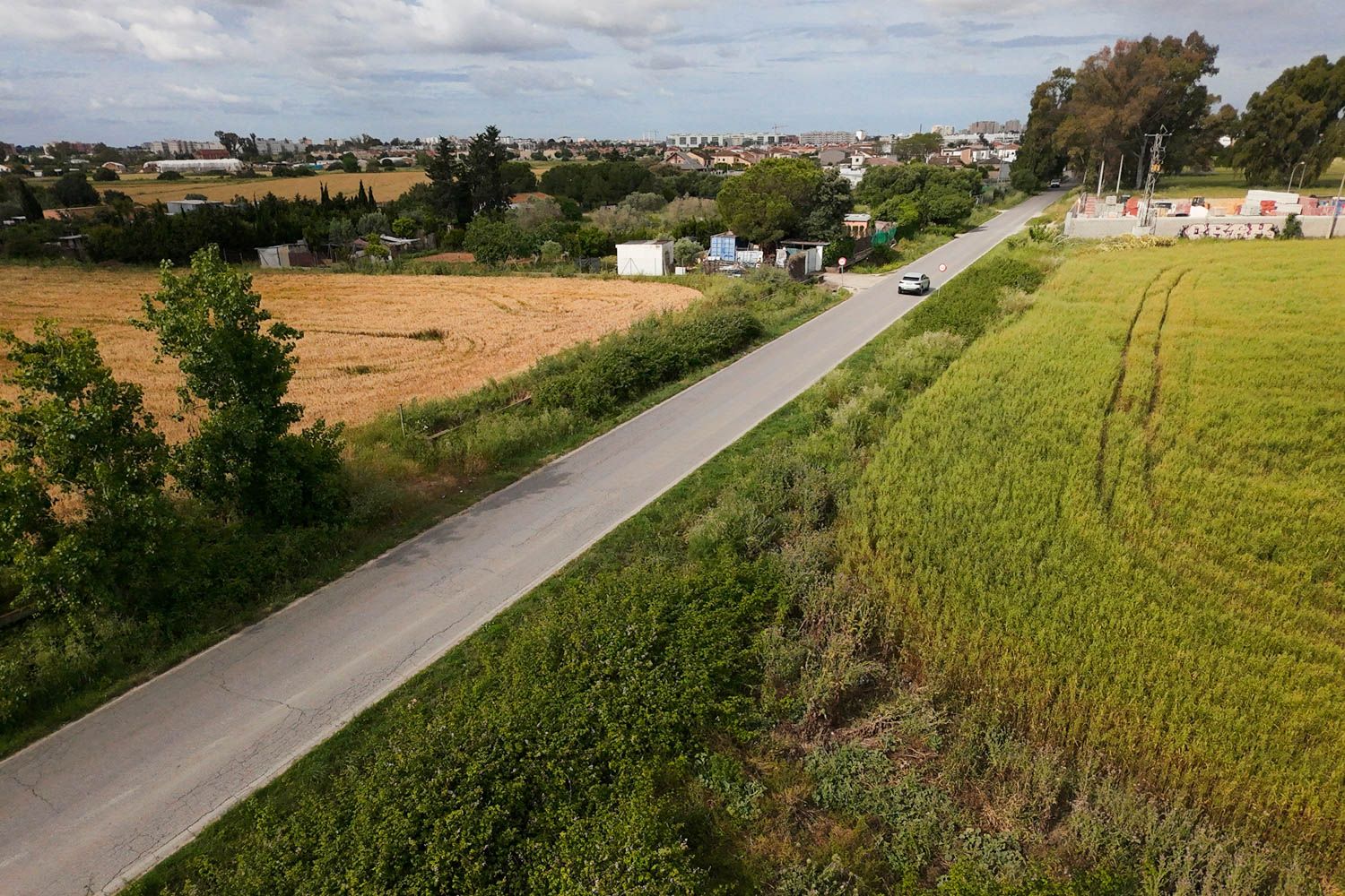 La carretera de San José Obrero que conecta con Guadalcacín.