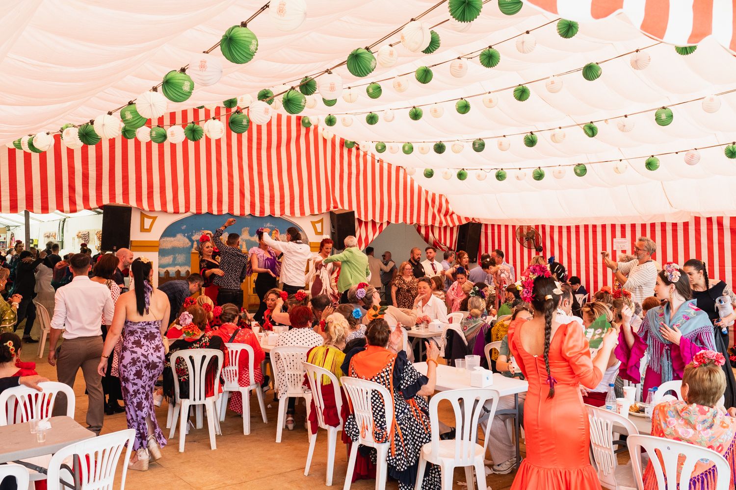 Imagen de una caseta en la pasada Feria de Sevilla.