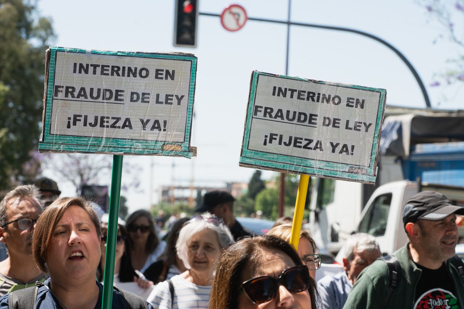 Una manifestación de docentes interinos en una imagen reciente.