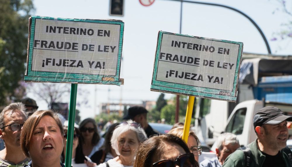 Una manifestación de docentes interinos en una imagen reciente.