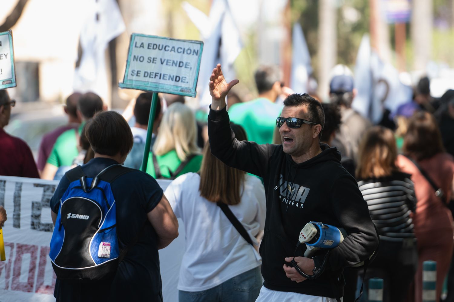 Una manifestación de docentes interinos en una imagen reciente.