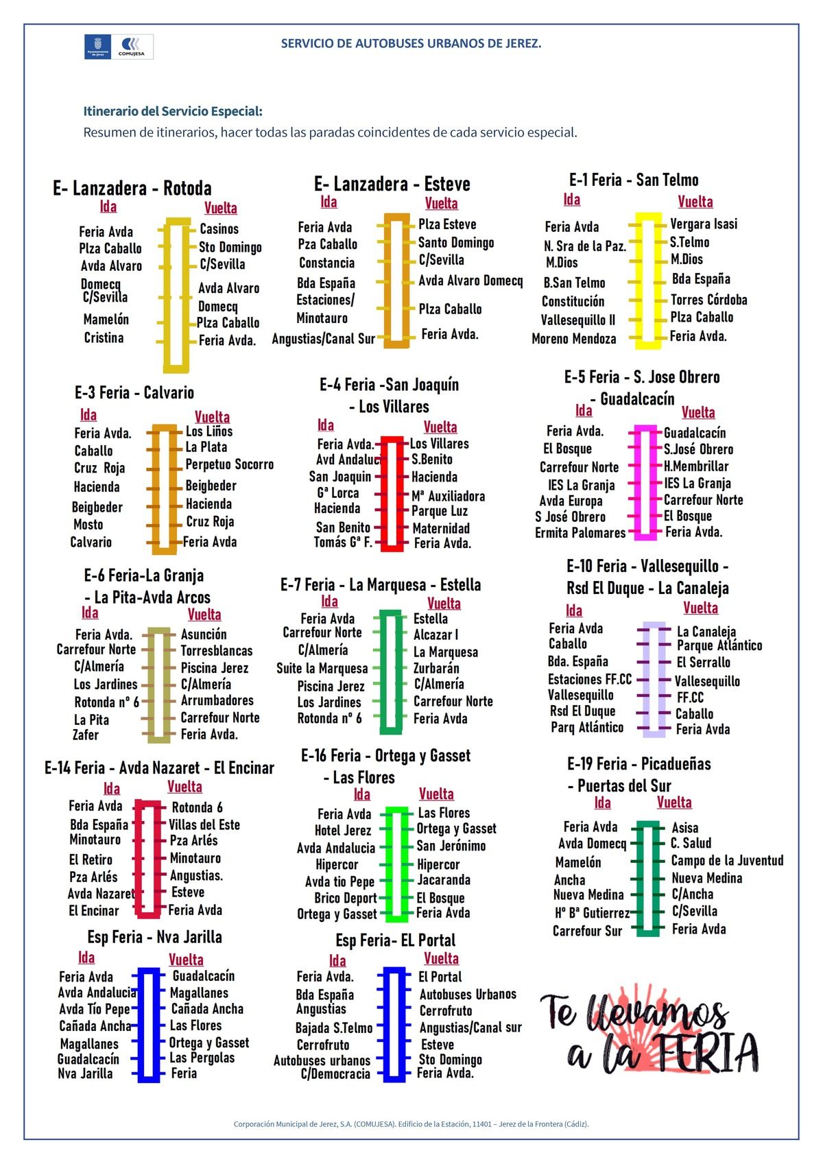 Líneas Feria Jerez 2025 autobus