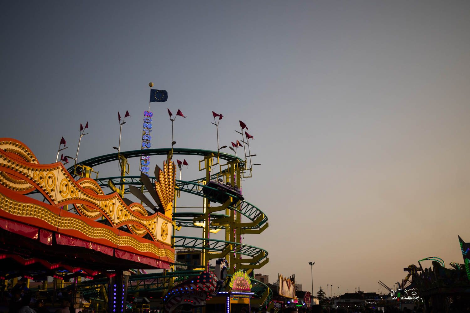 Atracciones en la Feria del Caballo de Jerez en una edición pasada. 