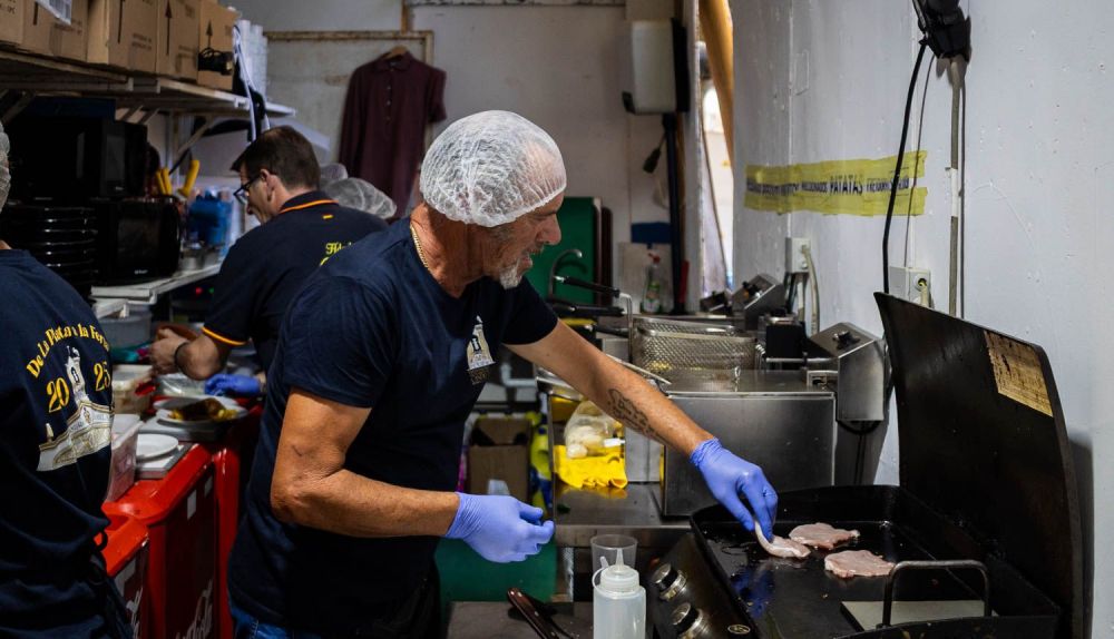 La cocina, a pleno rendimiento.