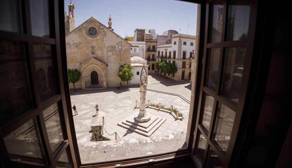 Vista de la plaza de la Asunción desde el futuro centro cultural.