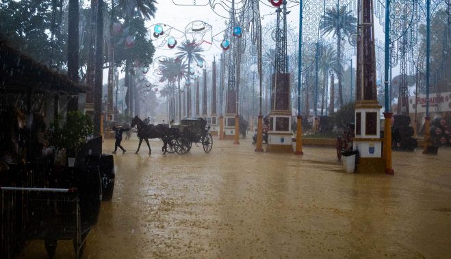 Feria de Jerez en un día de lluvia.