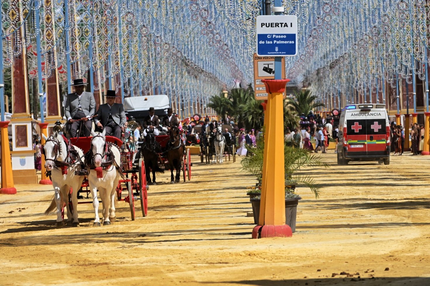El último día de la Feria de Jerez, el sábado, justito de ambiente por la tarde.