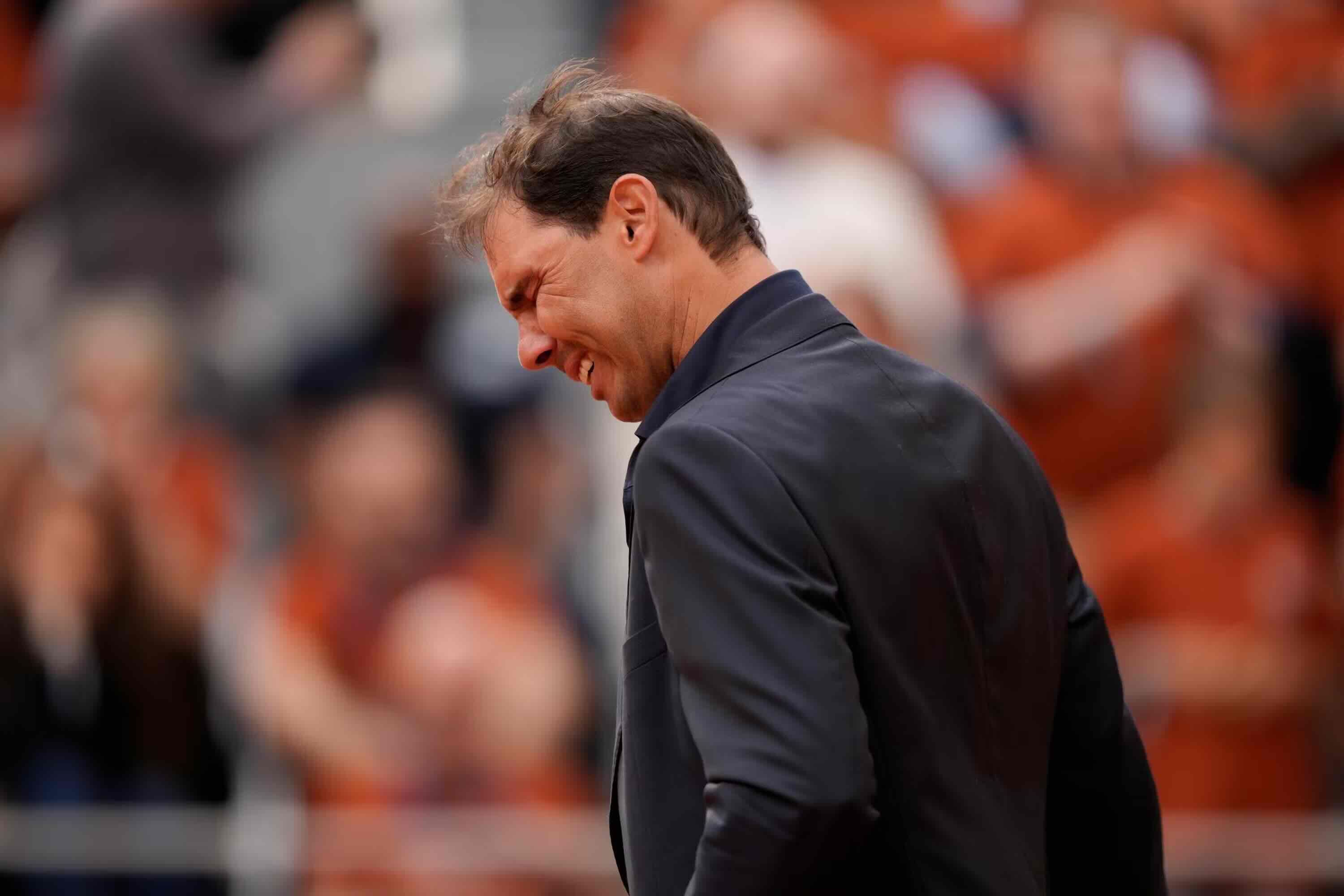 Rafa Nadal en su despedida de Roland Garros.