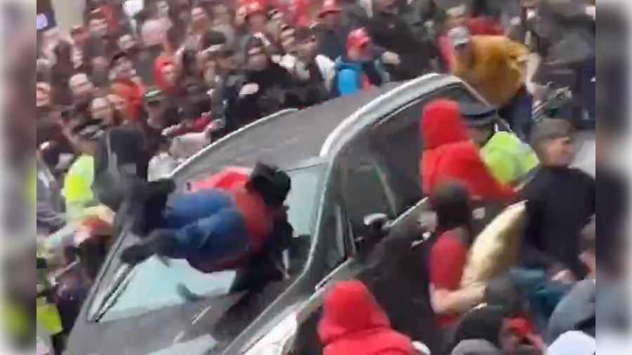 Imagen del atropello masivo en Liverpool.