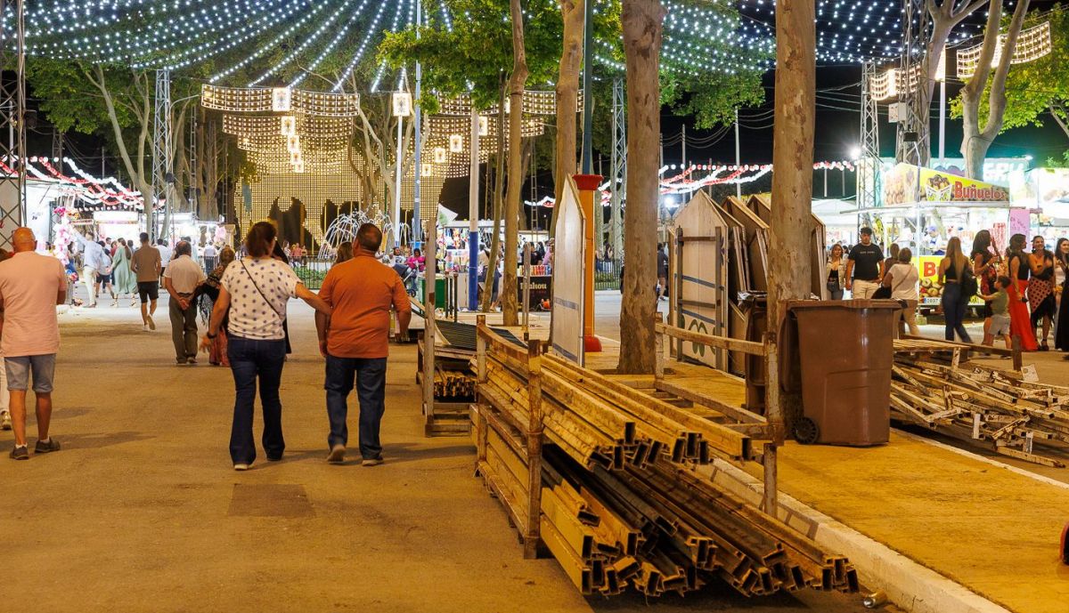 Elementos de la estructura de las casetas en el recinto.