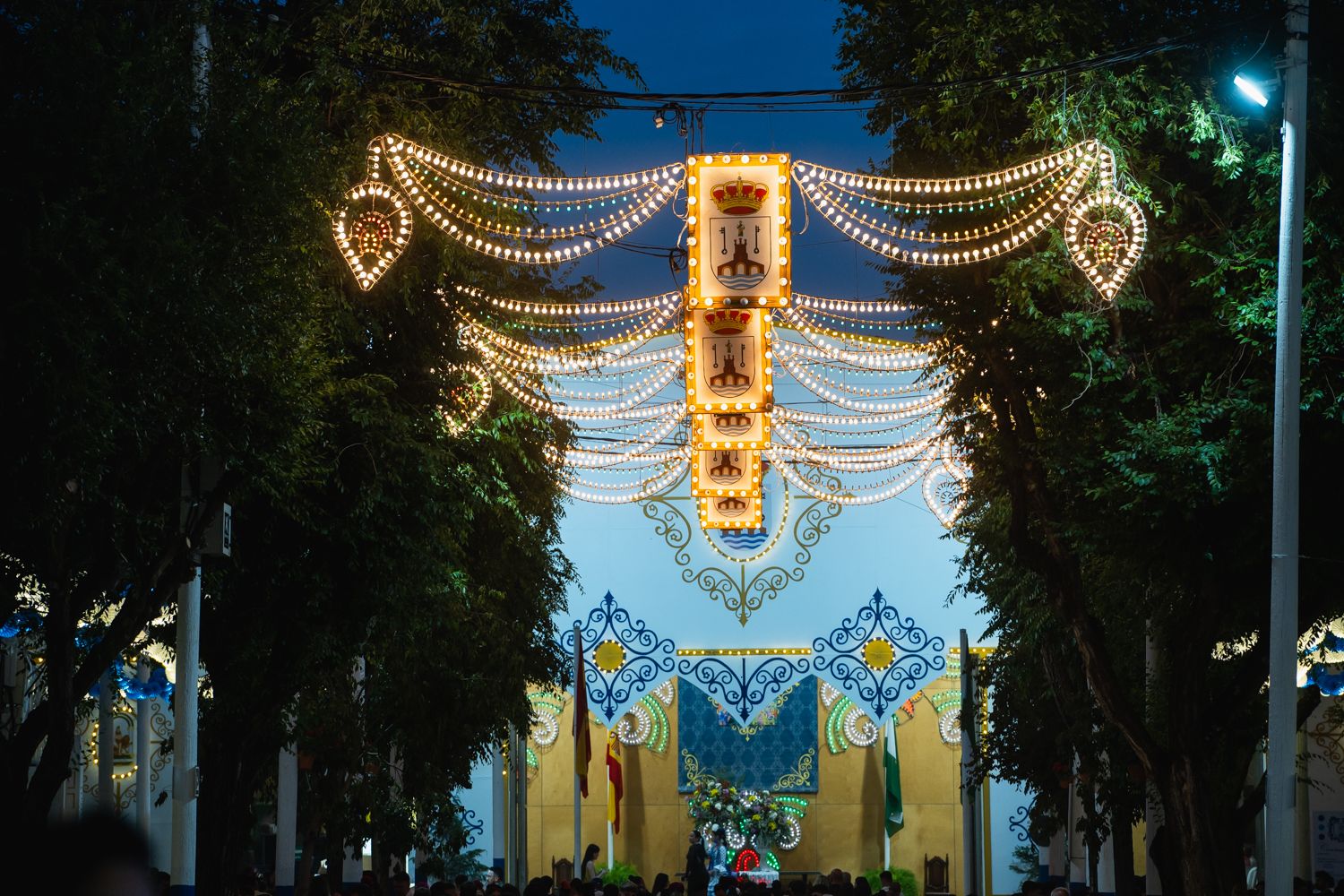 El mangífico alumbrado de la Feria de Alcalá.