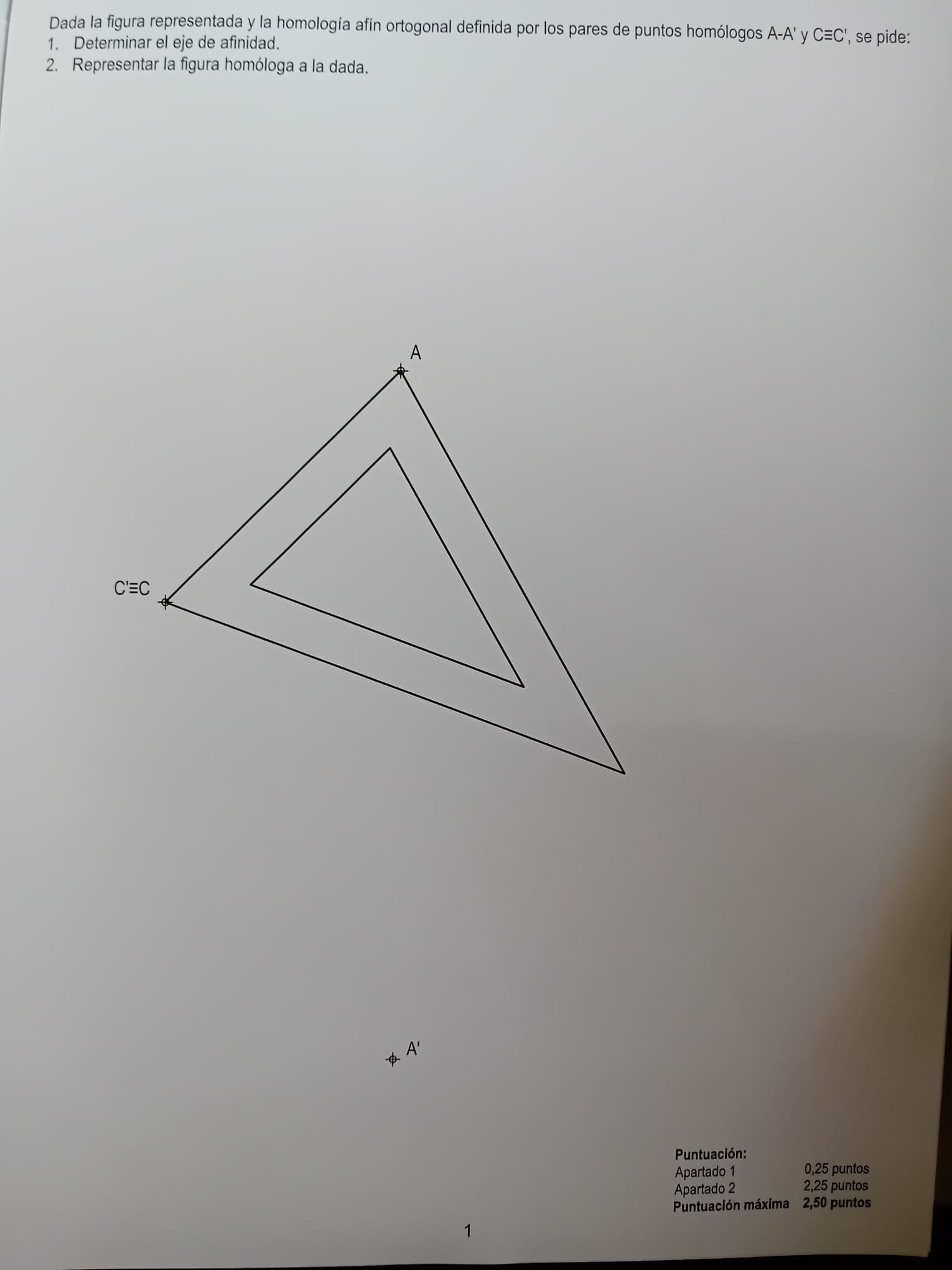 El primer ejercicio de Dibujo Técnico.