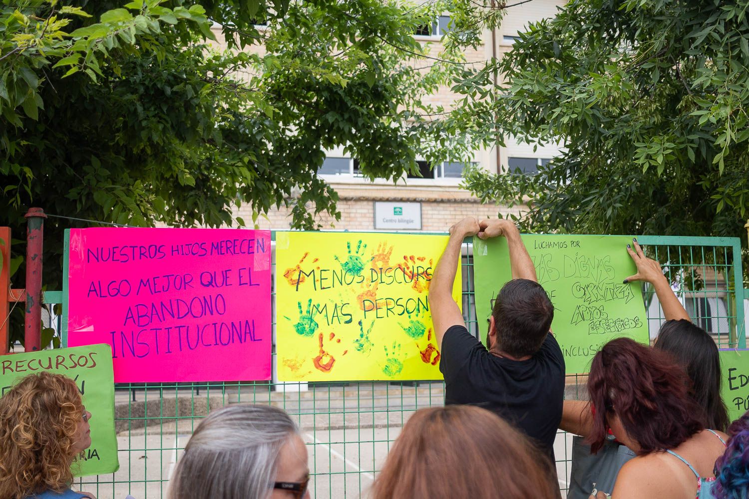 Protesta en un colegio público de Andalucía, el pasado año.